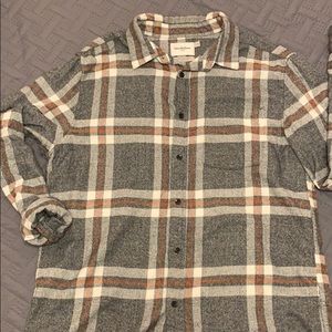 Goodfellow flannel. Large gray orange white